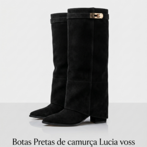 botas pretas de camurça lucia voss